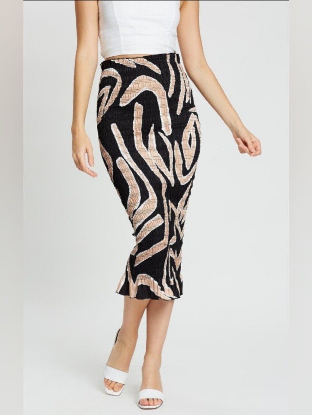 Never Fully Dressed Jojo Smocked Midi Skirt, BNWT, Size 2